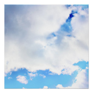 Puffy White Clouds and Blue Sky Poster