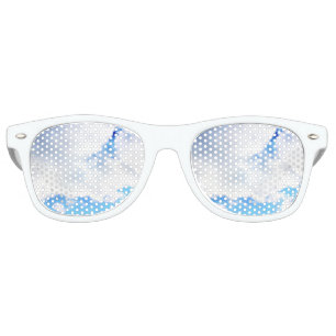 Puffy White Clouds and Blue Sky Retro Sunglasses