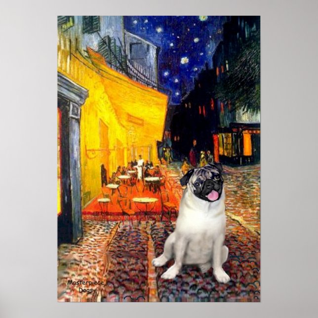 Pug 10 (fawn) - Terrace Cafe Poster (Front)