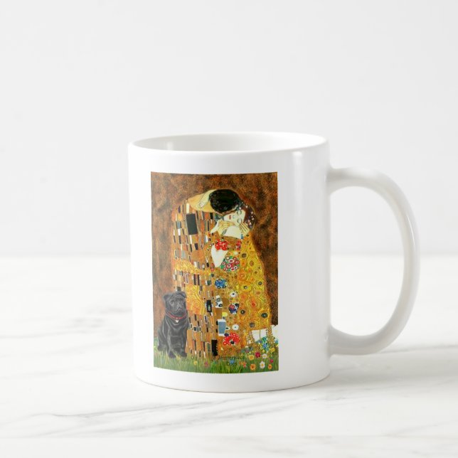 Pug 13 (black) - The Kiss Coffee Mug (Right)