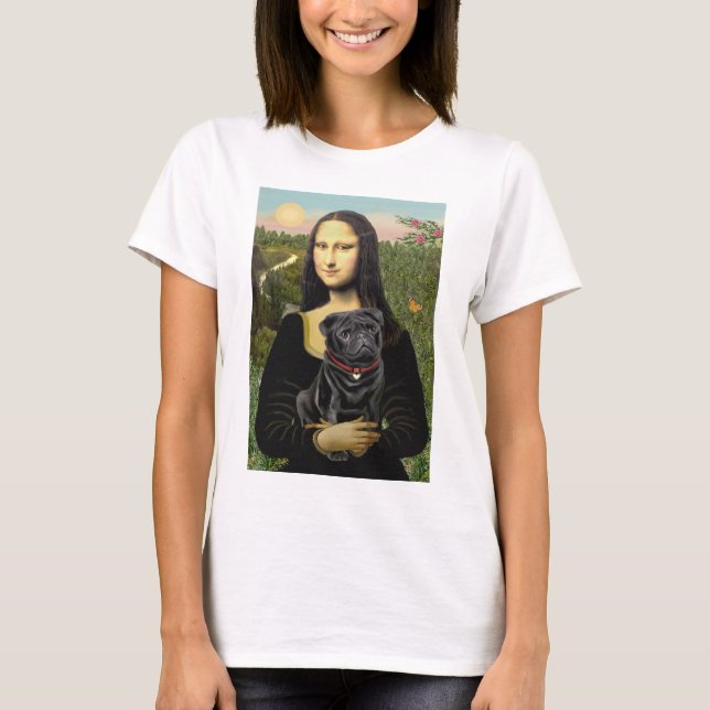 Pug 16 (black) - Mona Lisa T-Shirt (Front)