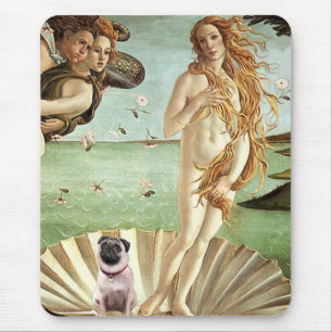Pug 1 - Birth of Venus Mouse Pad