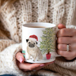 Pug 1st Christmas Personalised Coffee Mug<br><div class="desc">Make this holiday season extra special with this adorable 1st Christmas pug mug! Featuring a cute watercolor pug rocking a Santa hat,  it's perfect for celebrating a first Christmas in style.</div>