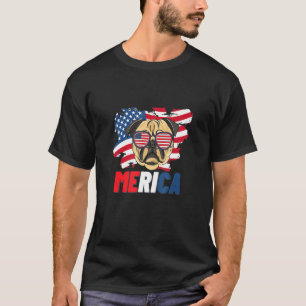 Pug 4th July Men Women Kids Merica Dog Usa Flag T-Shirt