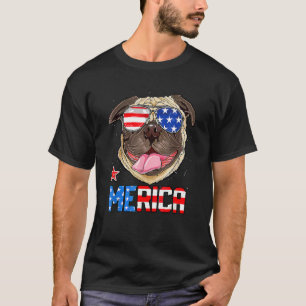 Pug 4th Of July Merica Mens Womens Kids American F T-Shirt