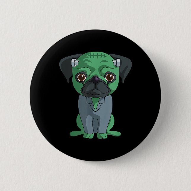 Pug 6 Cm Round Badge (Front)