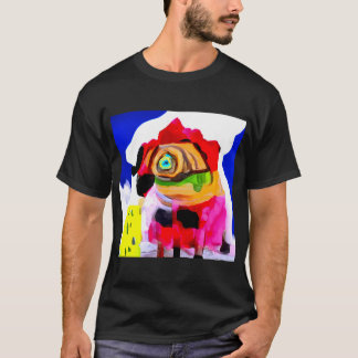 Pug Absract Art Colourful Pug Art Watercolour Pug T-Shirt