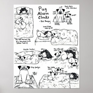 Pug Alarm Clocks Poster