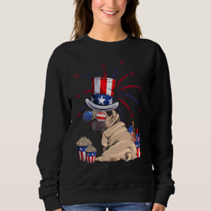 Pug American Flag Patriot Usa 4th Of July Sweatshirt