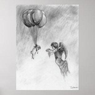 Pug and Angel Poster