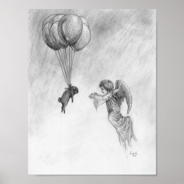 Pug and Angel Poster (Front)