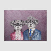 Pug and Brussel Griffon Dogs in Vintage Attire