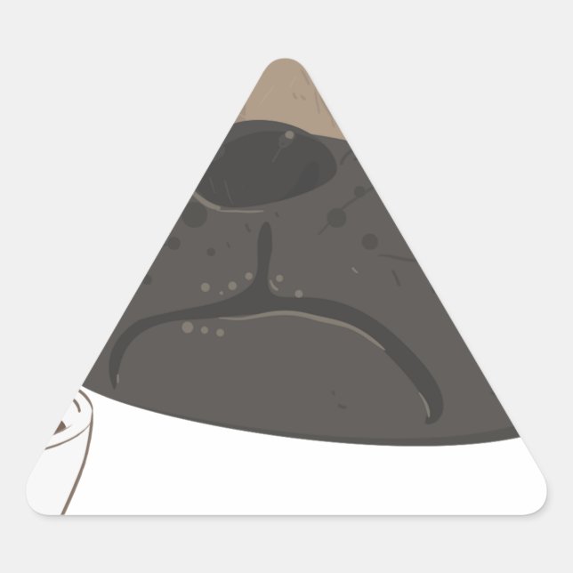 Pug and Coffee Triangle Sticker (Front)