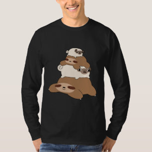 Pug And Sloth Stack T-Shirt