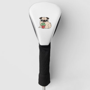 Pug And Succulent Plant Golf Head Cover