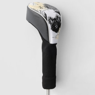 Pug and sunflowers golf club cover