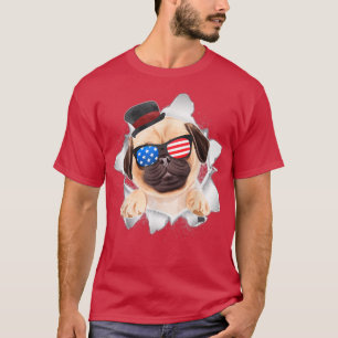 Pug Appear Torn Funny Dog Lover Dog Owner T-Shirt