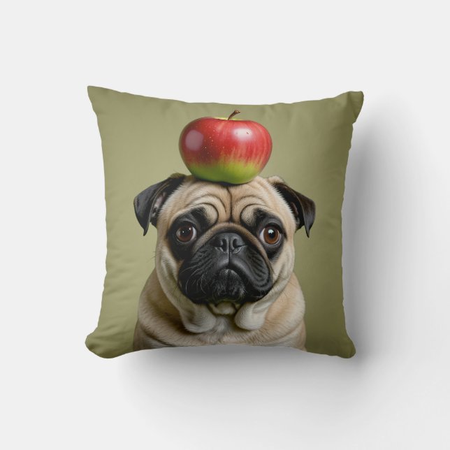 Pug Apple Cushion (Front)