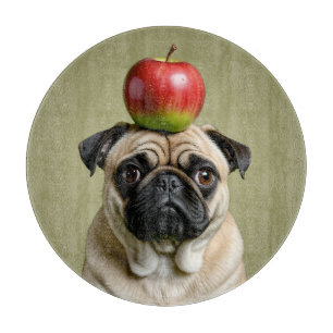 Pug Apple Cutting Board