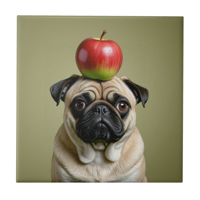 Pug Apple Tile (Front)