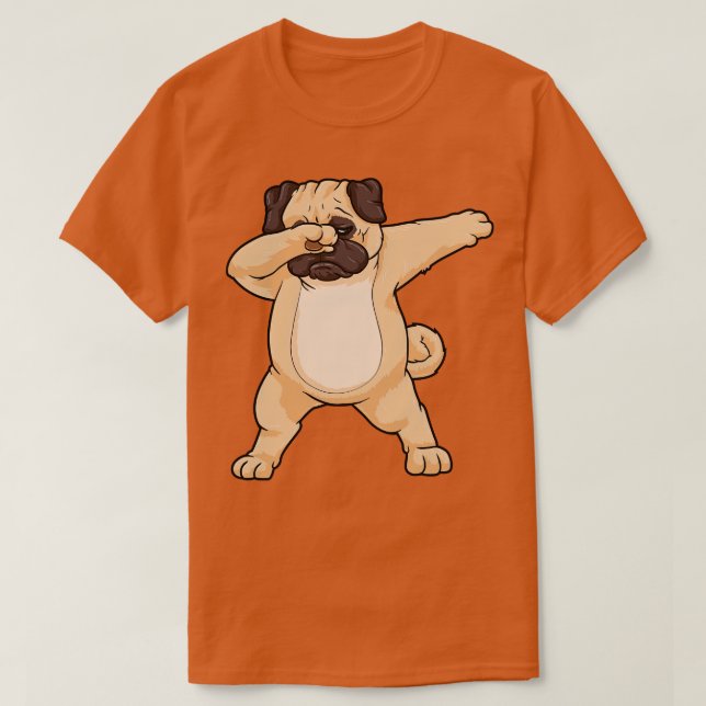 Pug at hip hop dance dab T-Shirt (Design Front)