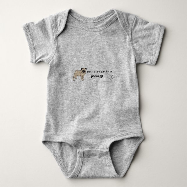 pug baby bodysuit (Front)