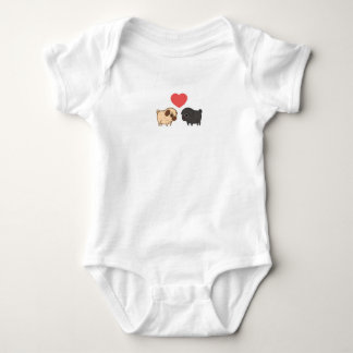 Pug baby one piece bodysuit