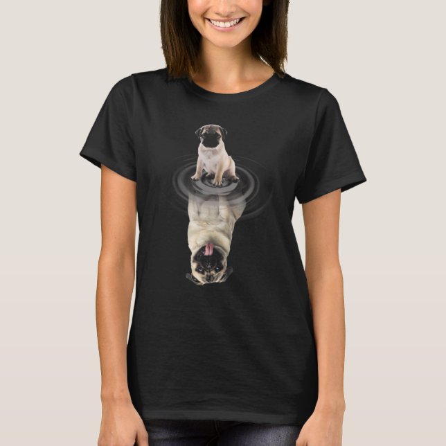 Pug Baby Reflection Mirror Pug Dog Stronger T-Shirt (Front)