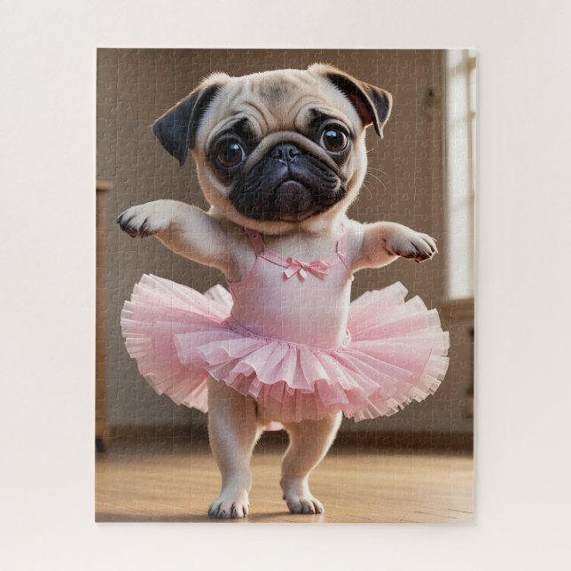 Pug Ballerina Jigsaw Puzzle (Vertical)