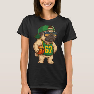 Pug Basketball Dog 67 Gen Alpha Slang Srts Men Boy T-Shirt