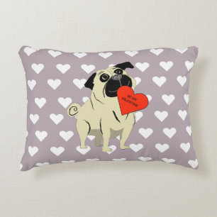 Pug be my Valentine Decorative Cushion