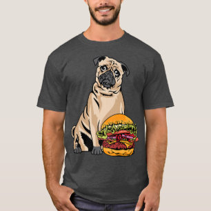 Pug Big Burger Foodie  T-Shirt