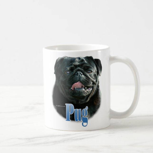 Pug (black) Name Coffee Mug (Right)
