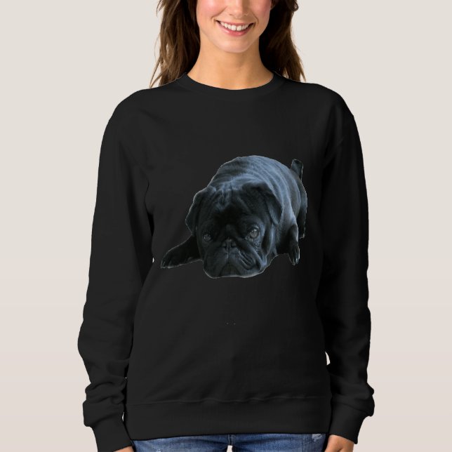 Pug - black Pug design Classic T-Shirt 852 Sweatshirt (Front)