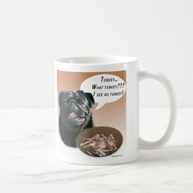 Pug (black) Turkey Coffee Mug (Right)