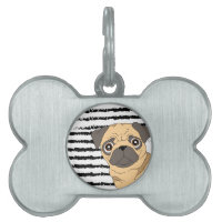 Pug black white pattern