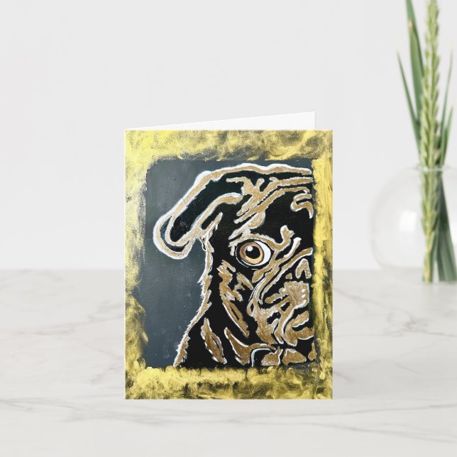 Pug  blank greeting card (Front)