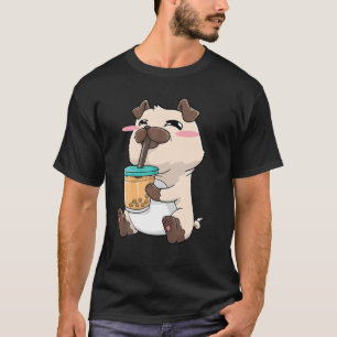 Pug Boba Bubble Tea Anime Kawaii Cute Gift T-Shirt