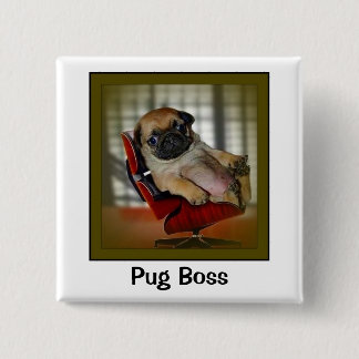 Pug Boss 15 Cm Square Badge