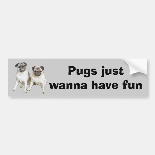 Pug Bumper Sticker (Front)