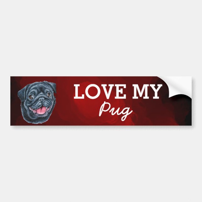 Pug Bumper Sticker (Front)