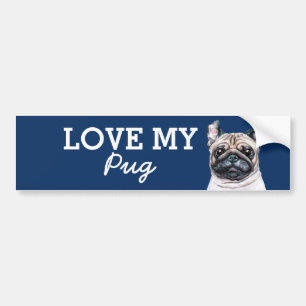 Pug Bumper Sticker