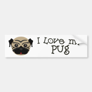 pug bumper sticker