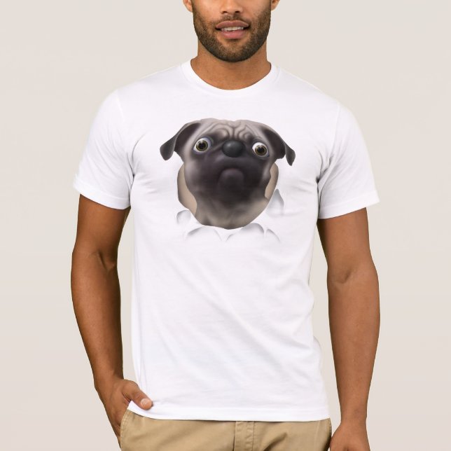 Pug Busting Out T-Shirt (Front)