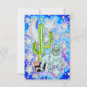 Pug & Cactus Thank You Card