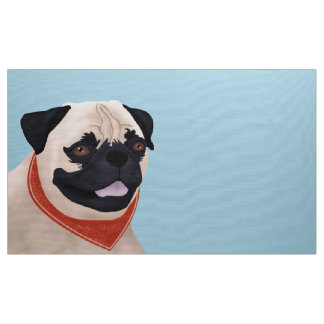 Pug Cartoon Fabric