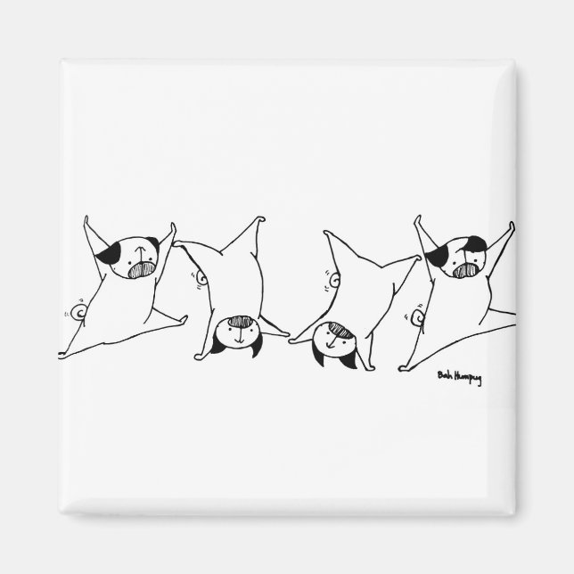 Pug Cartwheels Magnet (Front)