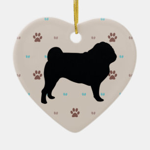 Pug Ceramic Tree Decoration