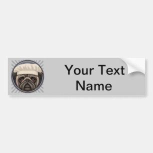 Pug Chef Bumper Sticker