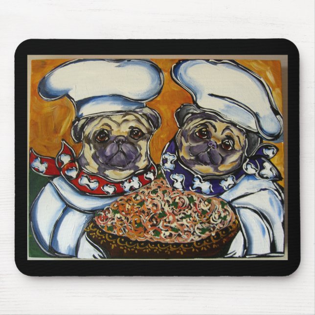 Pug Chef Mouse Pad (Front)